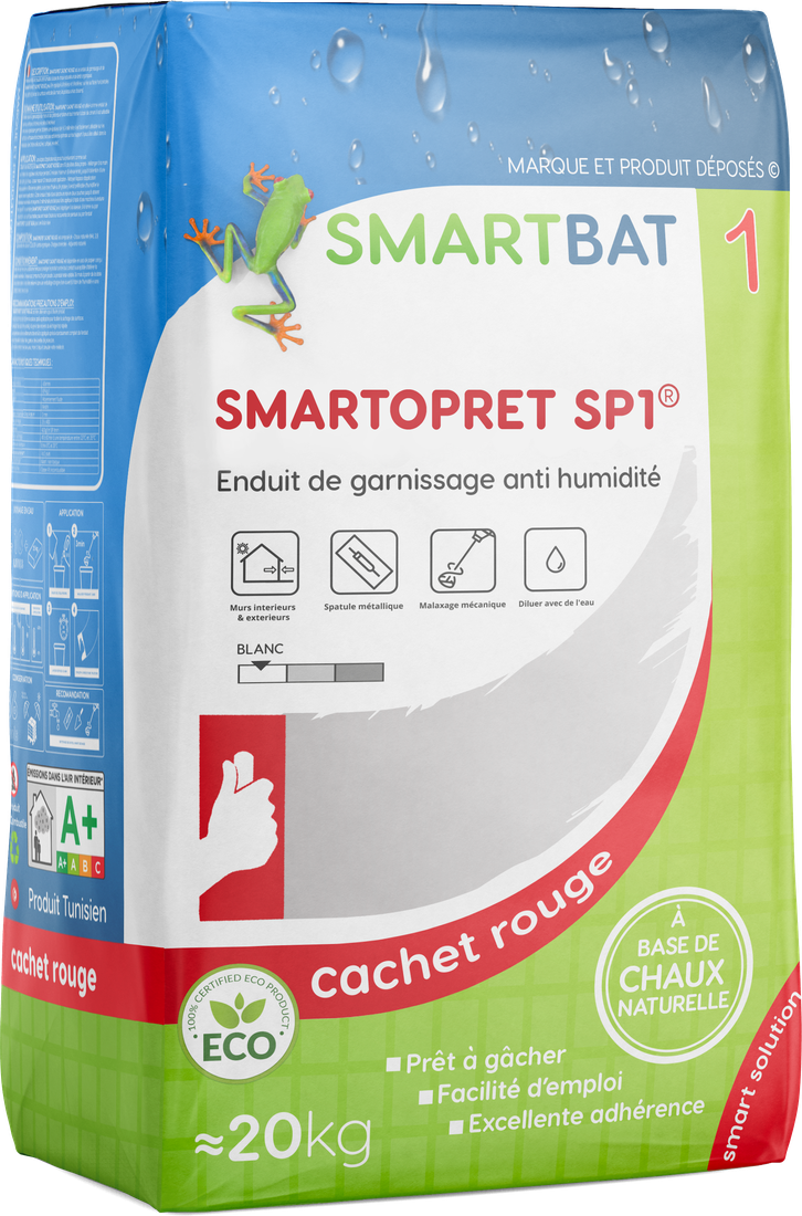 SMARTOPRET SP1 cachet rouge - Enduit de garnissage anti-humidité